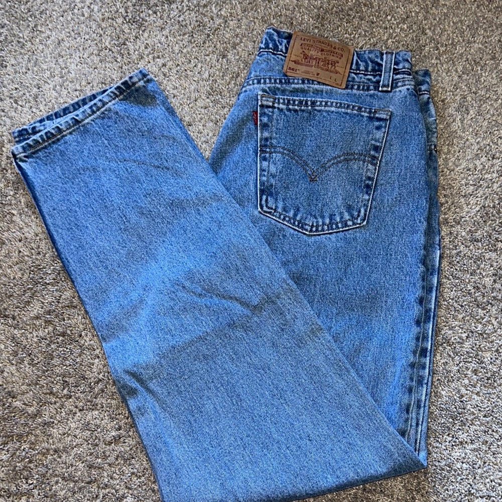 Vintage Like New Levi's Womens Straight-Leg Blue Jeans Tall